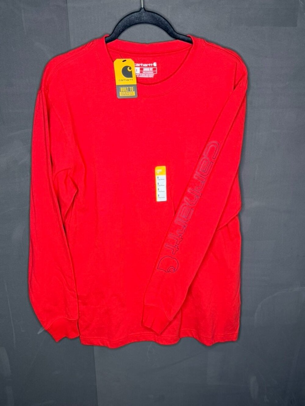NWT CARHARTT Loose Fit Heavyweight Long-Sleeve Logo Sleeve Graphic Size Small